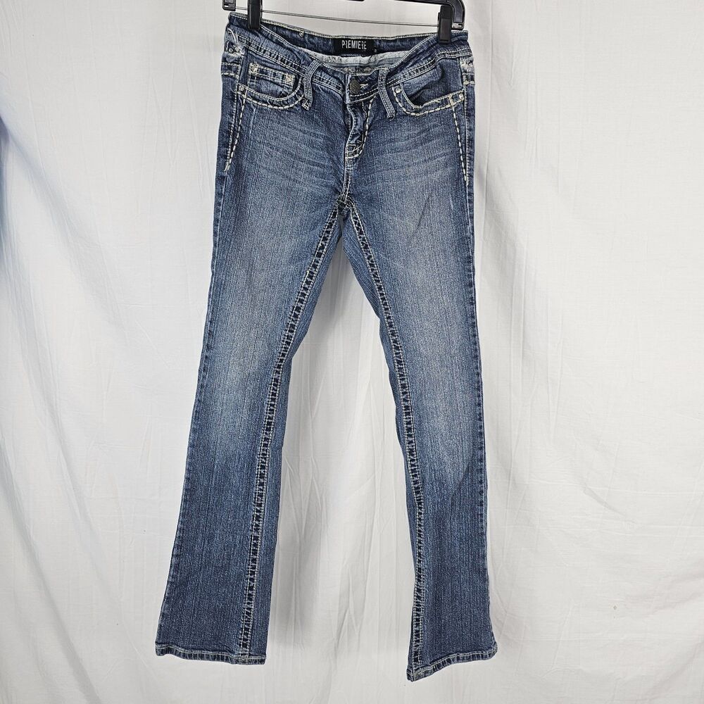 Premiere Rue 21 Low Rise Skinny Jeans Womens 5/6 Dark Embellished Pockets